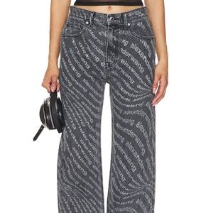 Alexander Wang Brand Women's Ez Mid Rise Relaxed Straight Jeans In Black